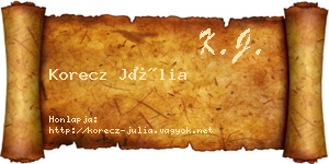 Korecz Júlia névjegykártya