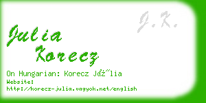 julia korecz business card